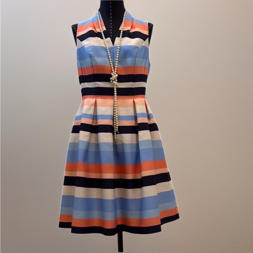 Vince Camuto Colorful Striped Midi Dress